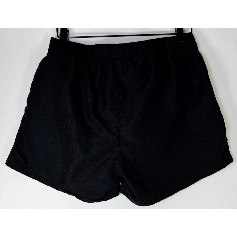 Cake Bandit Swim Trunks Men Medium Black Lined Drawstring Packing Friendly Short